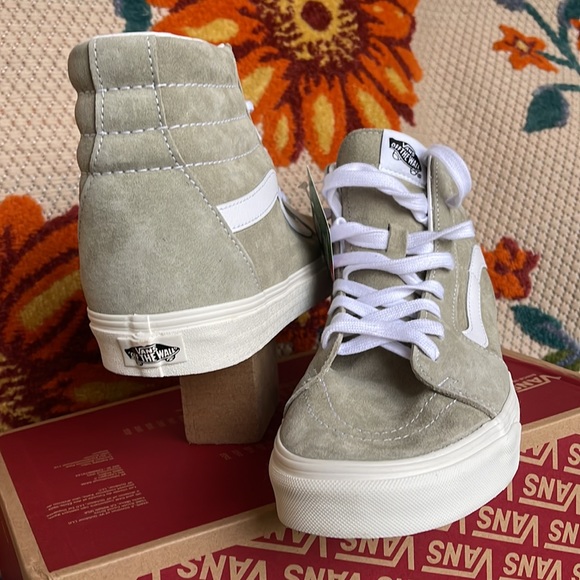 Vans Sk8-Hi Pig Suede Moss Gray/Snow White WMNS sneakers - Picture 10 of 16